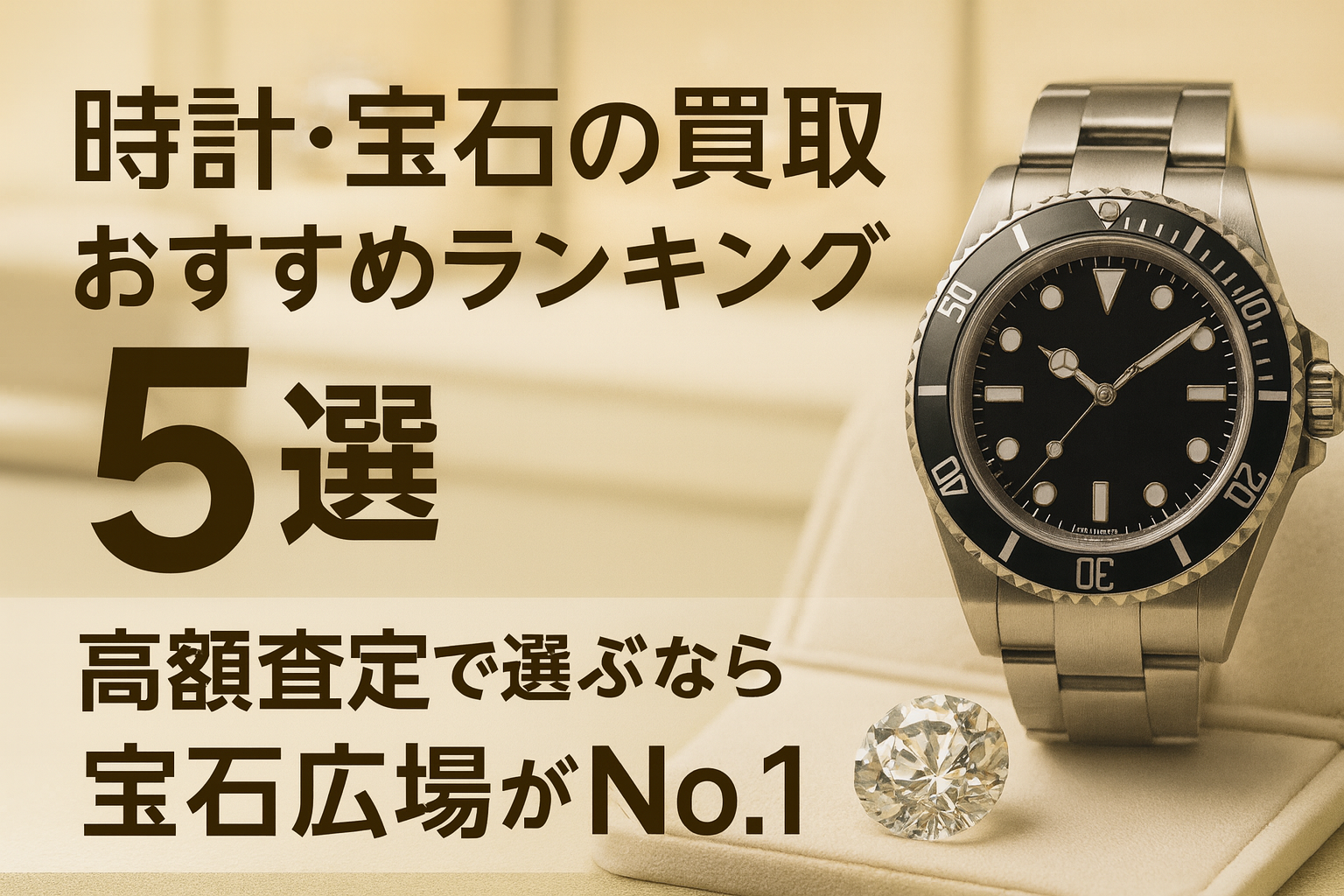 【時計・宝石の買取おすすめランキング5選|高額査定で選ぶなら宝石広場がNo.1】