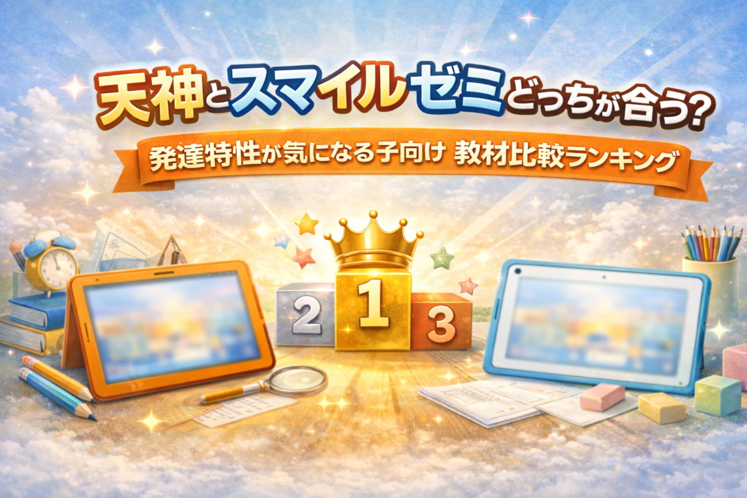 天神とスマイルゼミどっちが合う？発達特性が気になる子向け教材おすすめランキング