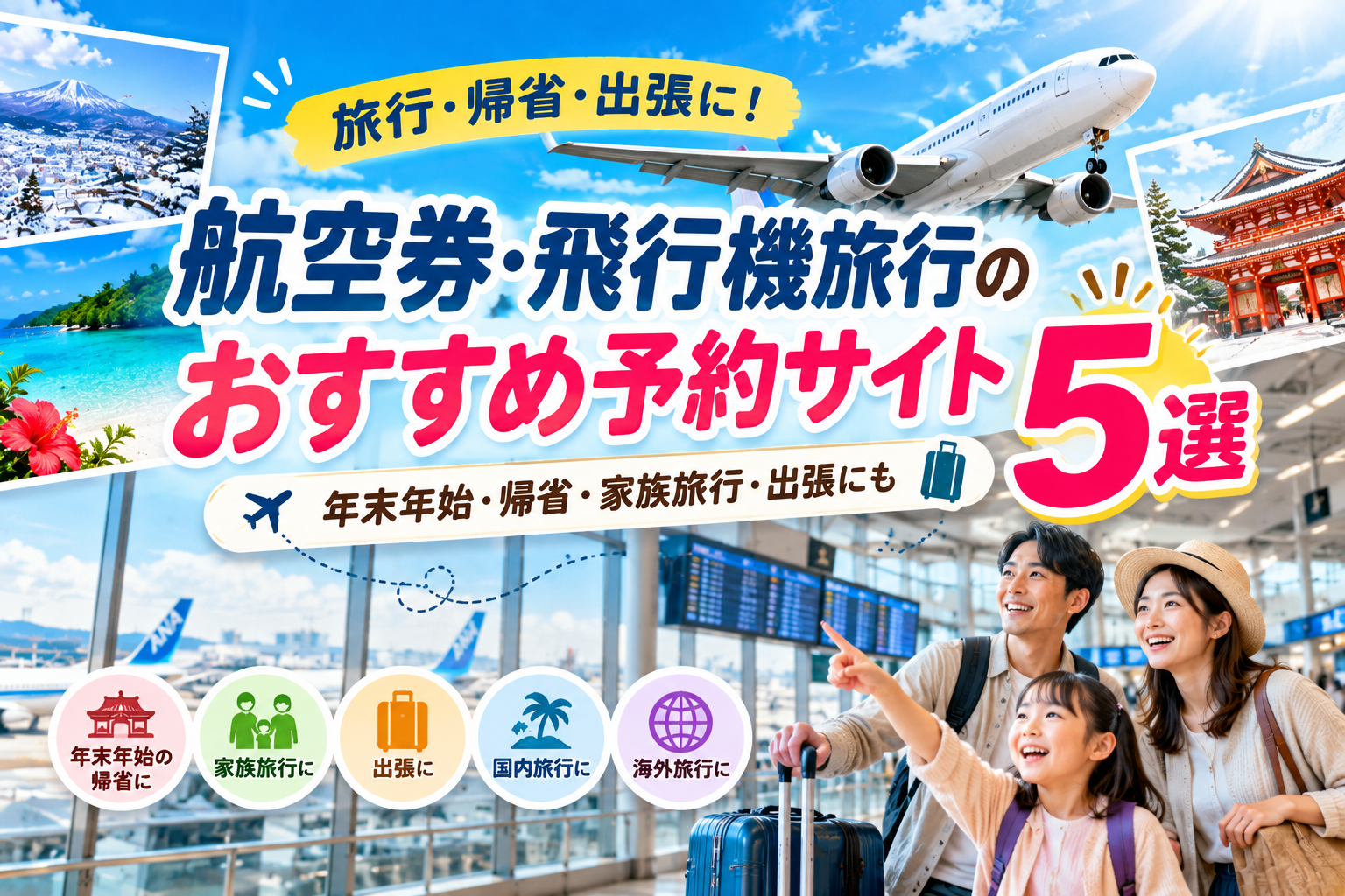 航空券・飛行機旅行の予約サイトおすすめ5選