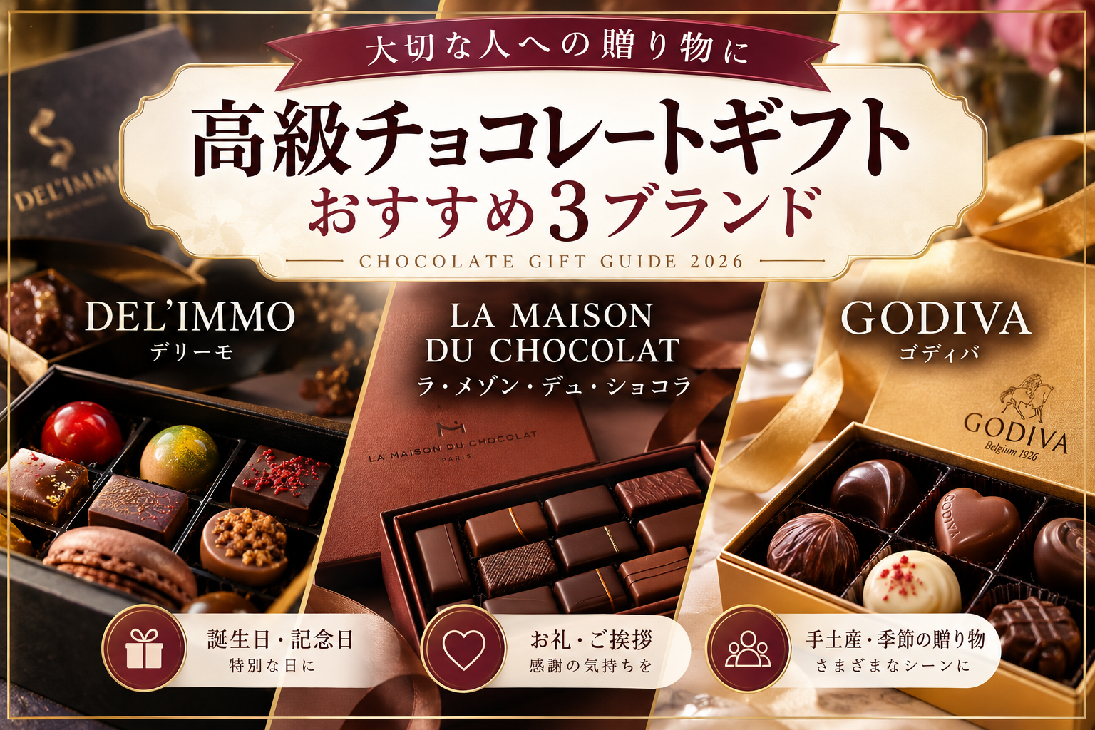 CHOCOLATE GIFT GUIDE 2026  高級チョコレートギフト おすすめ3ブランド