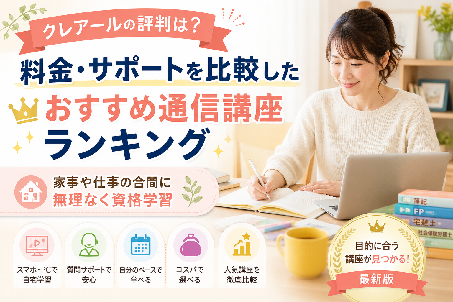 クレアールの評判は?料金・サポートを比較したおすすめ通信講座ランキング
